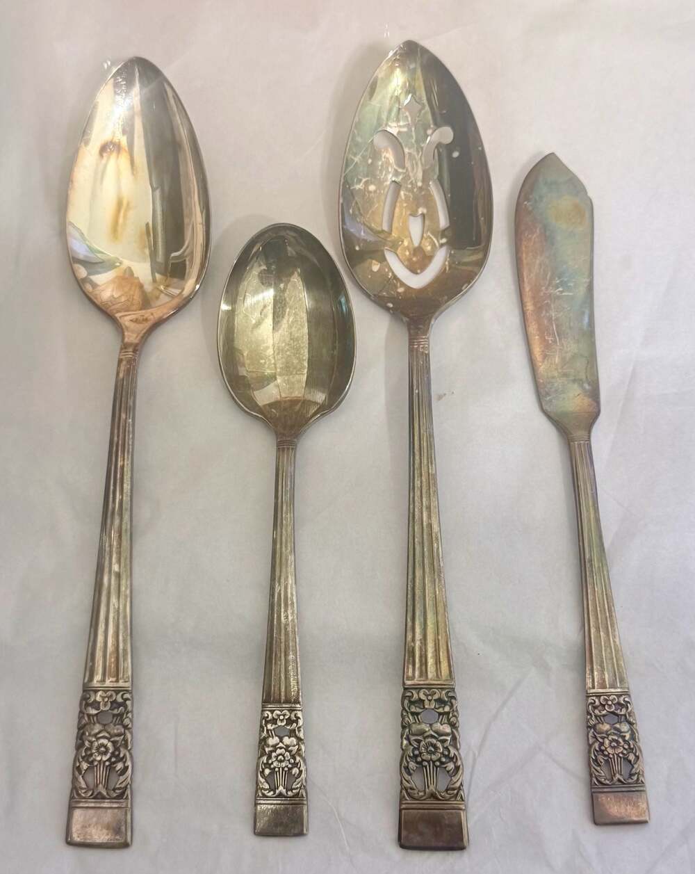 Vtg Oneida Community Coronation Silverplate Serving Utensils Lot of 4